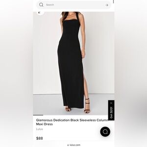 Lulu's Black Sleeveless Column Maxi Dress NEW